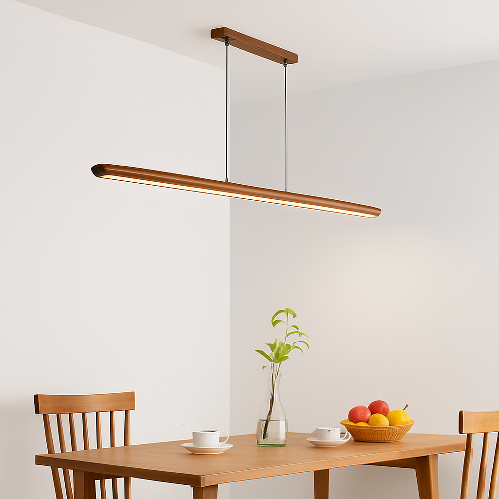 suspension LED en noyer noir tendance - vue 3 sur 15