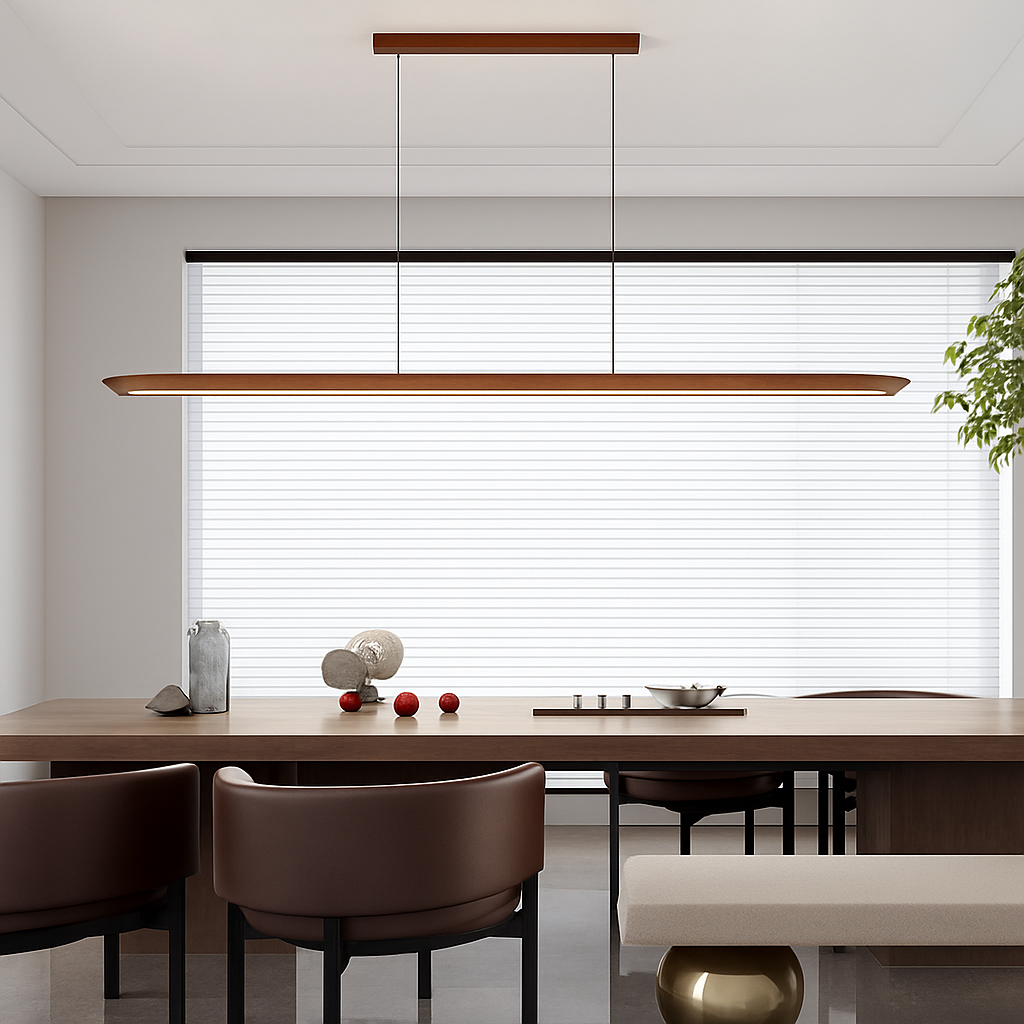 suspension LED en noyer noir tendance - vue 4 sur 15