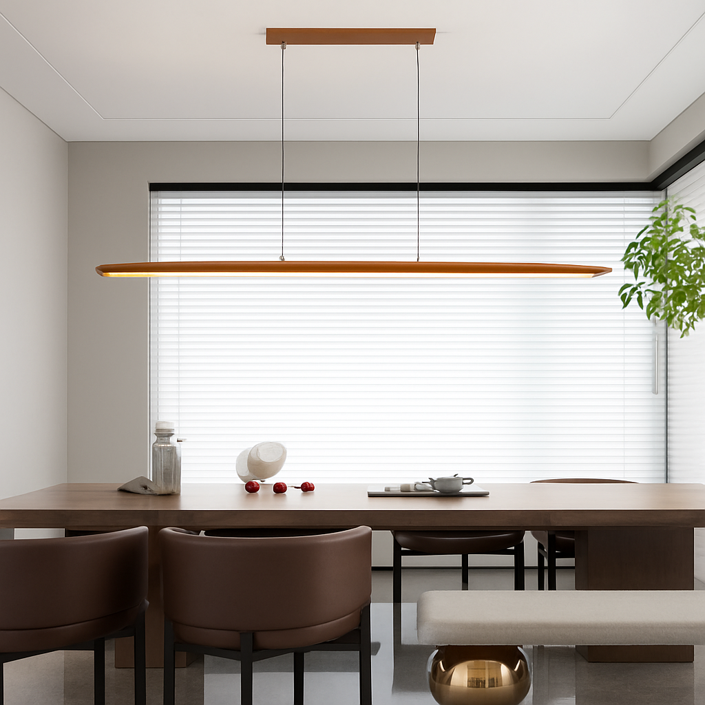 suspension LED en noyer noir tendance - vue 6 sur 15