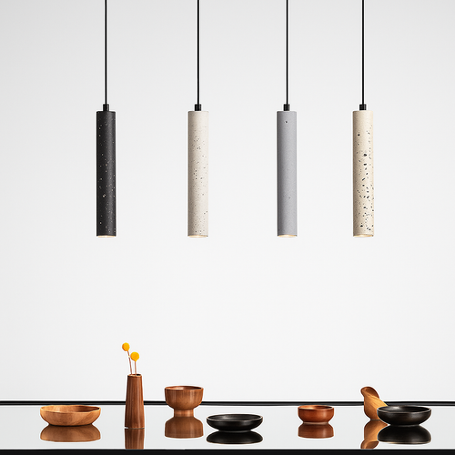 suspension led en pierre de ciment style industriel