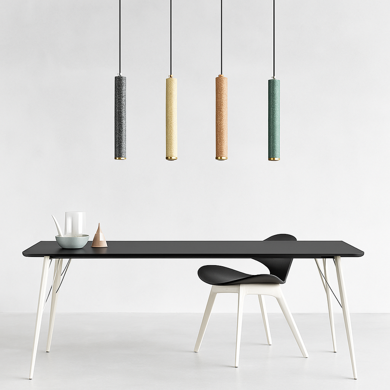 suspension led en pierre de ciment style industriel