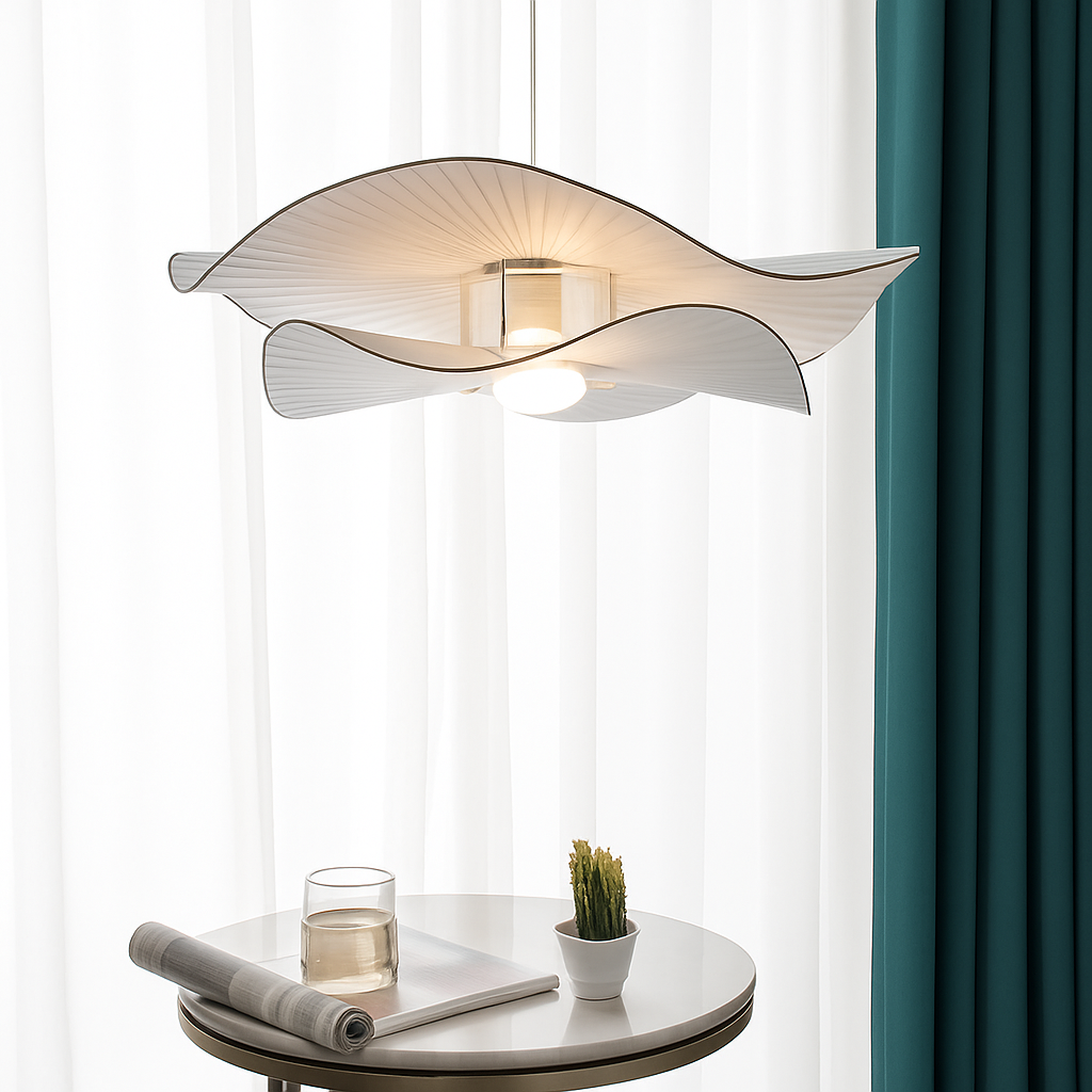 suspension LED en tissu style nordique idéale pour décoration intérieure - vue 3 sur 8
