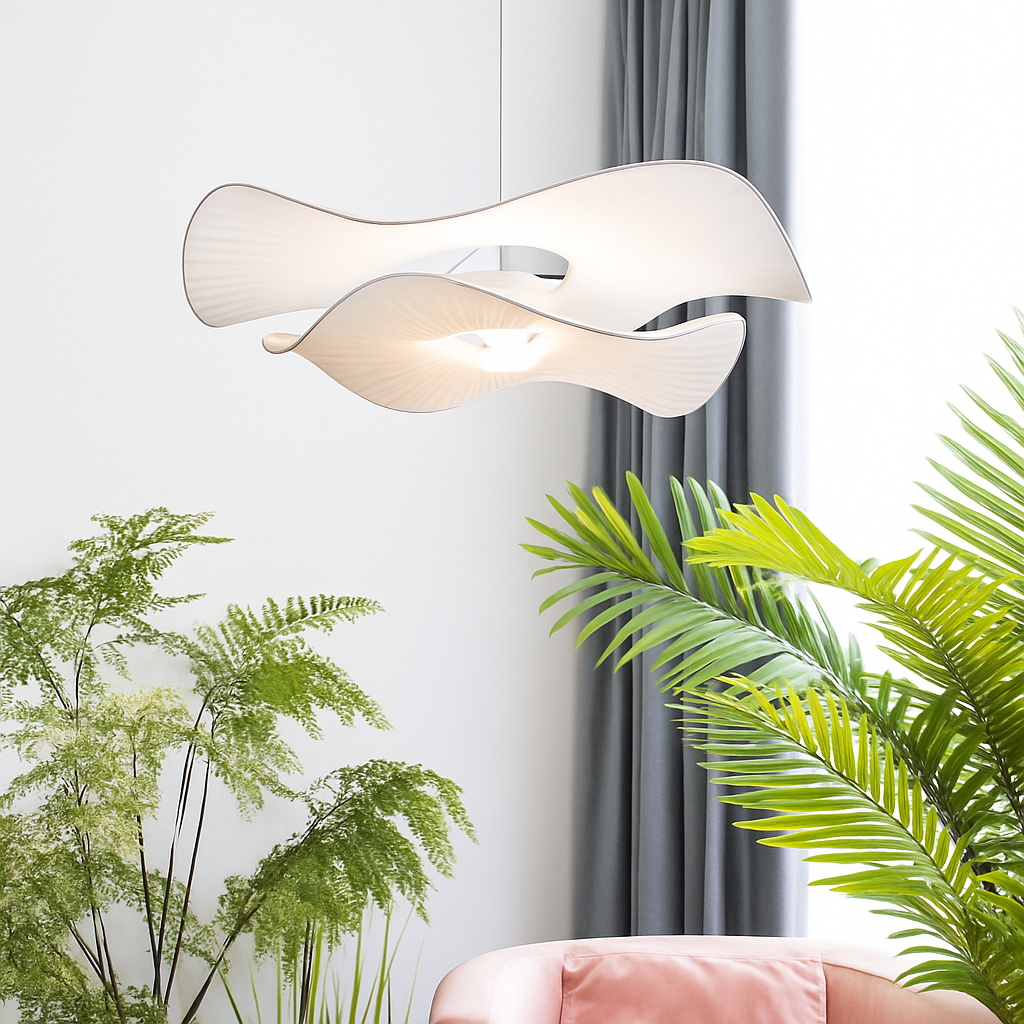suspension LED en tissu style nordique idéale pour décoration intérieure - vue 4 sur 8