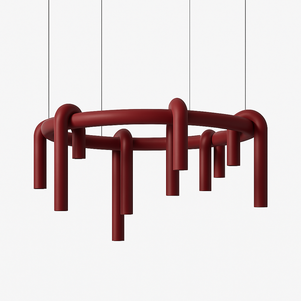 suspension led en tube en u design artistique réglable