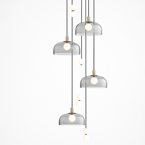 Suspension LED en verre au design nordique gris fumé - vue 2 sur 15