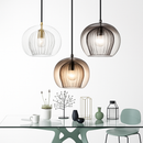 Suspension LED en verre au design nordique gris fumé