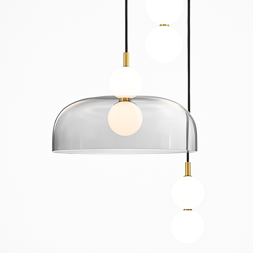 Suspension LED en verre au design nordique gris fumé - vue 3 sur 15