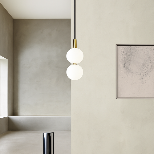 Suspension LED en verre au design nordique gris fumé - vue 6 sur 15