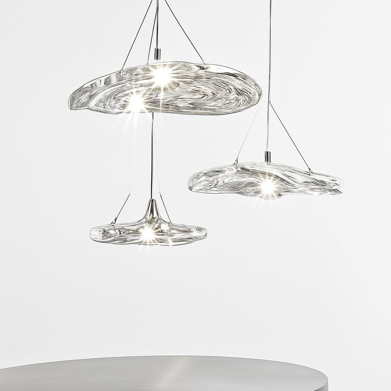 Suspension led en verre design nordic manta