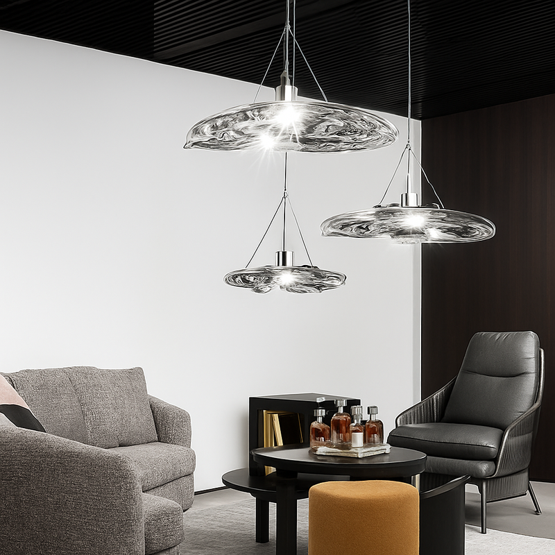 Suspension led en verre design nordic manta