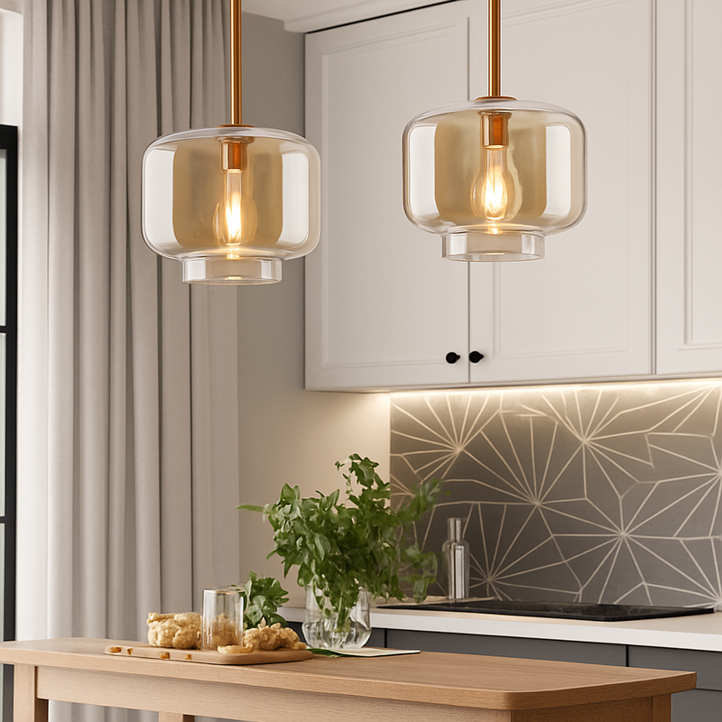 Suspension LED en verre design nordique luminaire décoratif d'intérieur