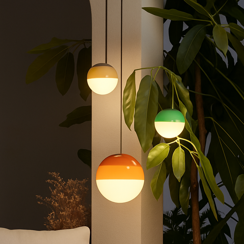 suspension LED en verre design nordique pour hôtel ou chambre