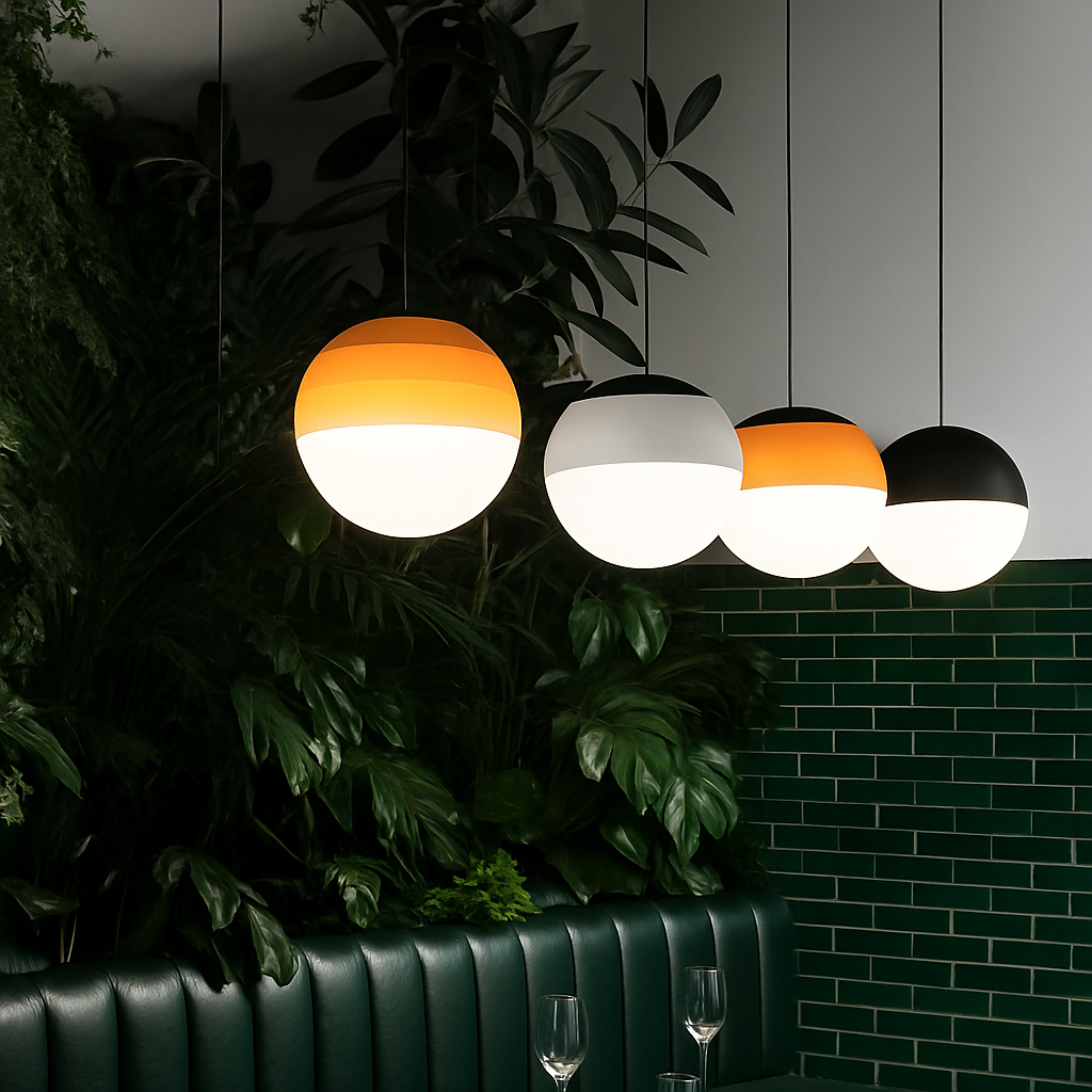 suspension LED en verre design nordique pour hôtel ou chambre - vue 4 sur 12