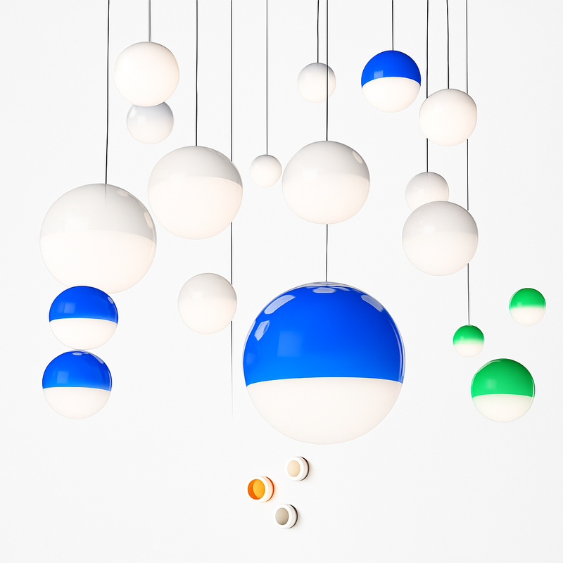 suspension LED en verre design nordique pour hôtel ou chambre