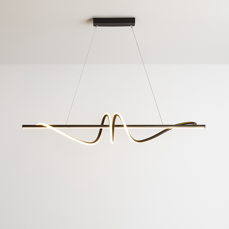 suspension led incurvée design nordique pour cuisine barre minimaliste