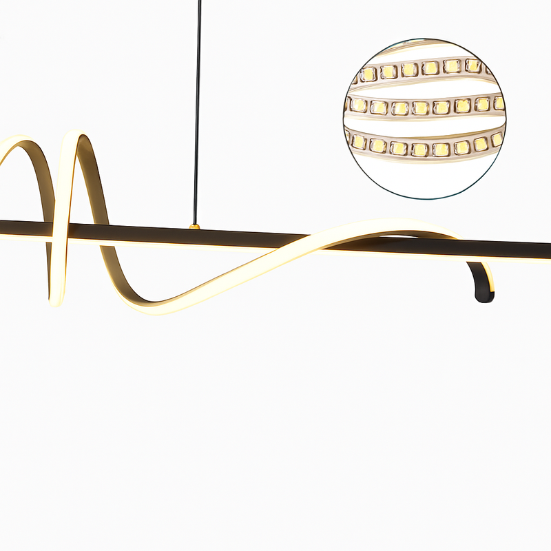 suspension led incurvée design nordique pour cuisine barre minimaliste