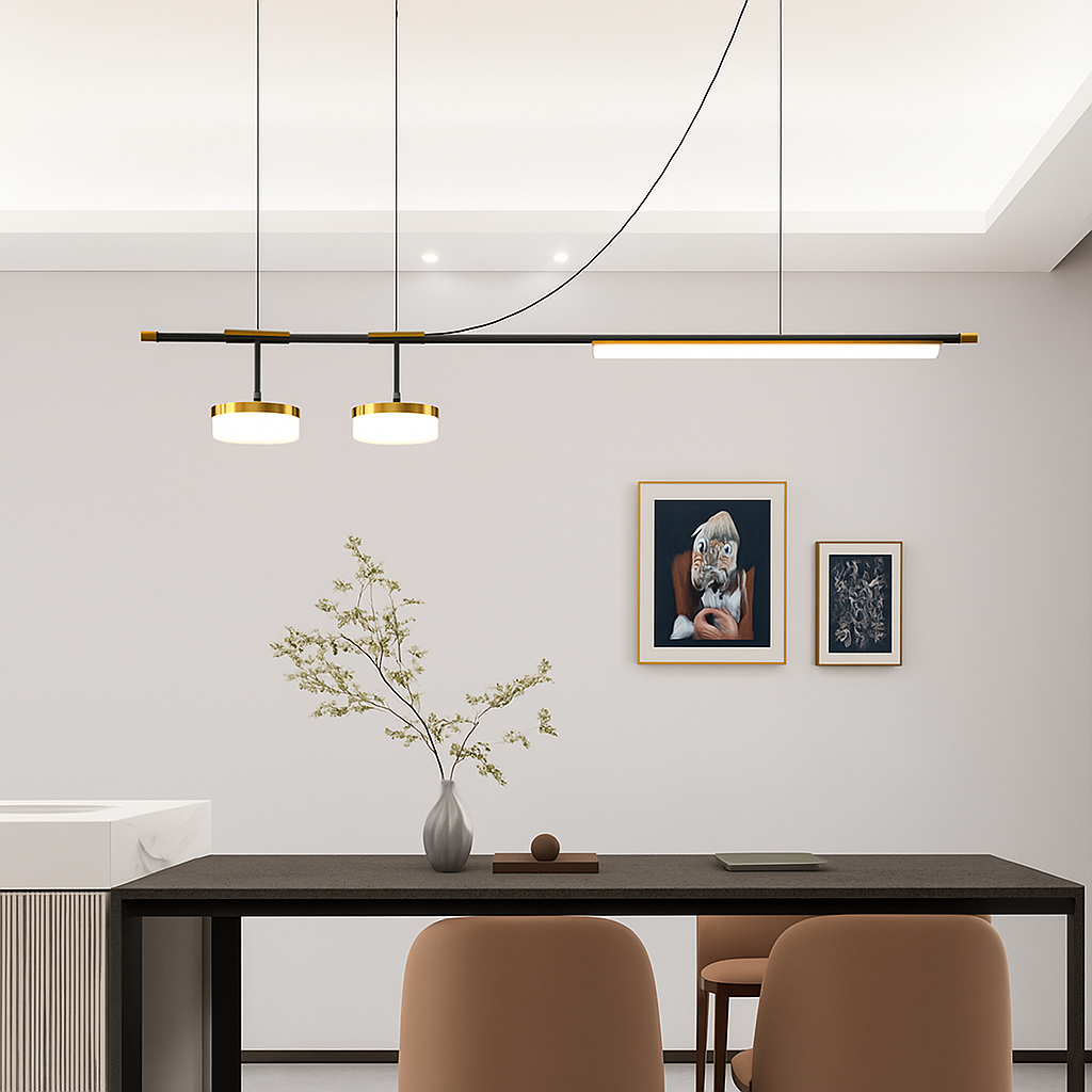 suspension à led linéaire design moderne pour décoration intérieure - vue 3 sur 9