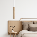 Suspension LED Long Tube bois plafonnier Style japonais vent silencieux chambre chevet lustre rétro moderne G9 remplaçable