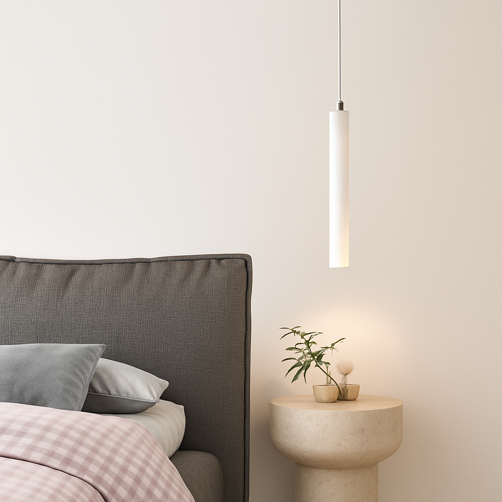 Suspension LED Long Tube bois plafonnier Style japonais vent silencieux chambre chevet lustre rétro moderne G9 remplaçable - vue 4 sur 7