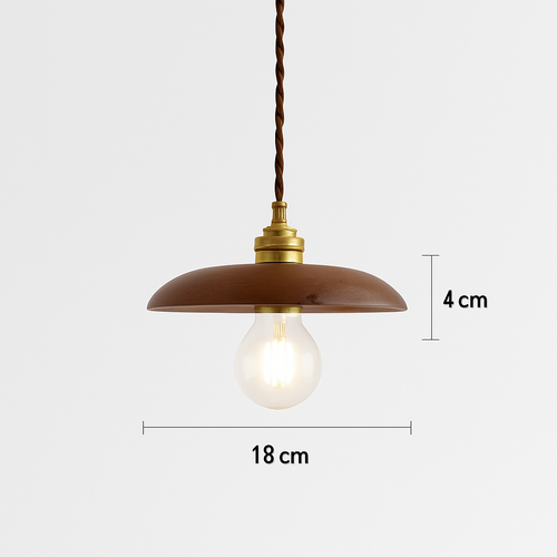 suspension led moderne en bois nordique loft - vue 8 sur 10