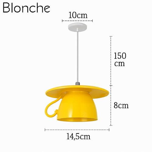 Suspension LED moderne en forme de tasse à caf renservée