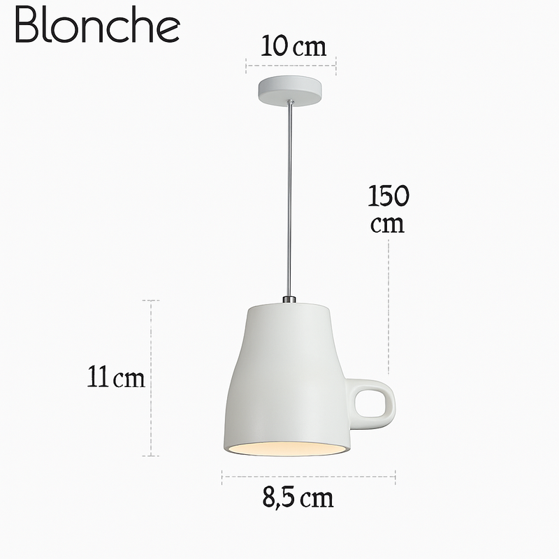 Suspension LED moderne en forme de tasse à caf renservée