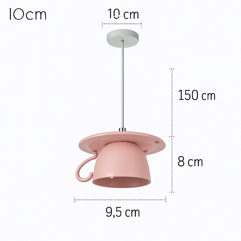 Suspension LED moderne en forme de tasse à caf renservée