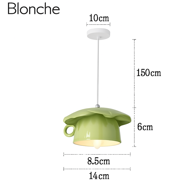 Suspension LED moderne en forme de tasse à caf renservée