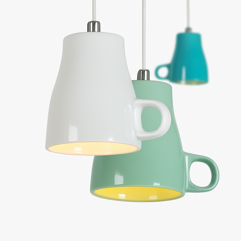 Suspension LED moderne en forme de tasse à caf renservée
