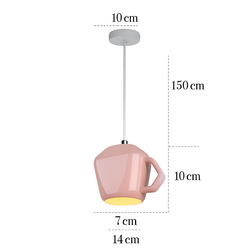 Suspension LED moderne en forme de tasse à caf renservée