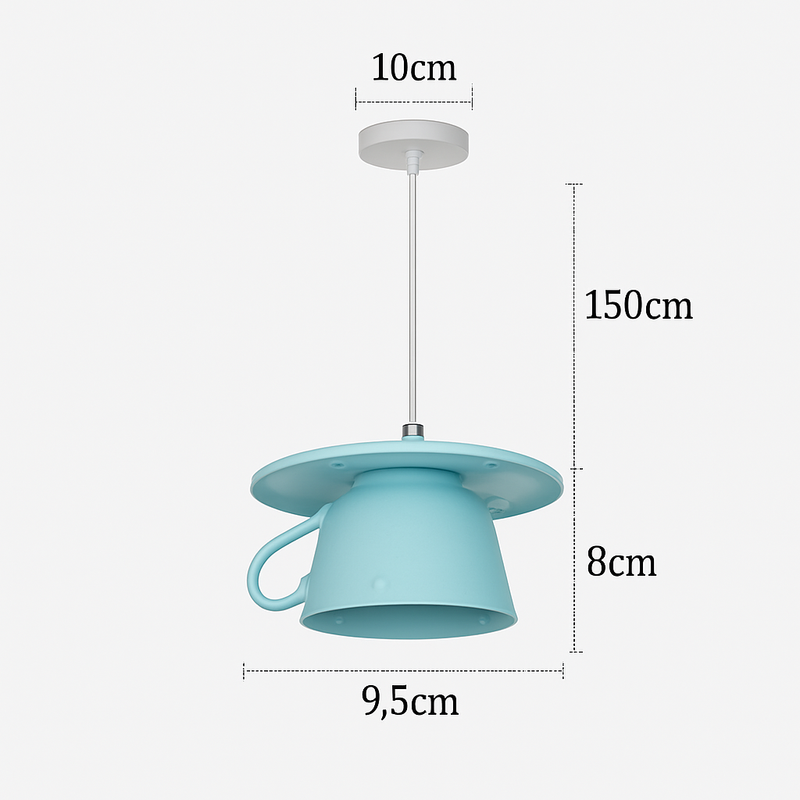 Suspension LED moderne en forme de tasse à caf renservée