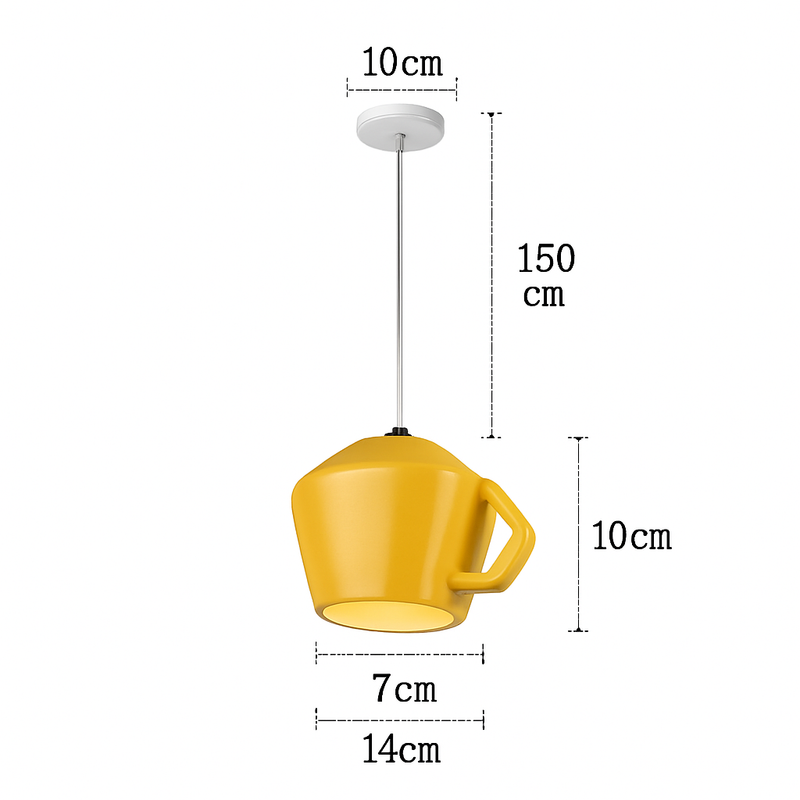 Suspension LED moderne en forme de tasse à caf renservée