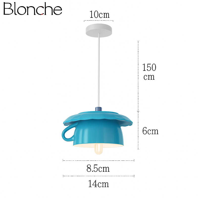 Suspension LED moderne en forme de tasse à caf renservée