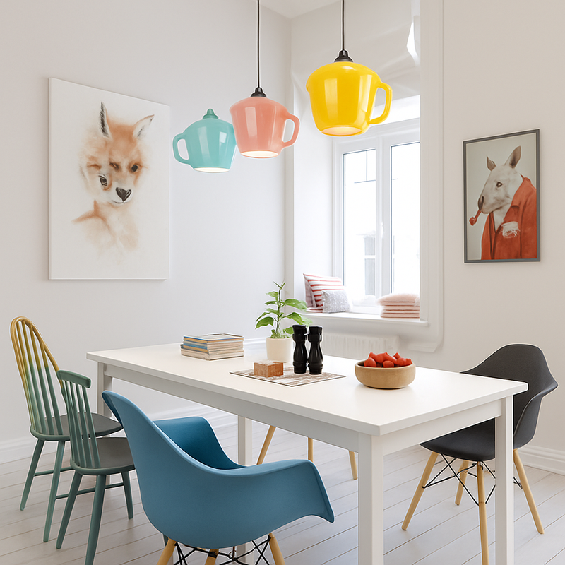 Suspension LED moderne en forme de tasse à caf renservée