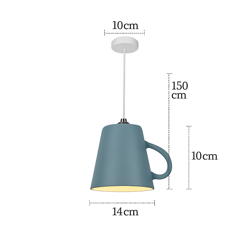 Suspension LED moderne en forme de tasse à caf renservée
