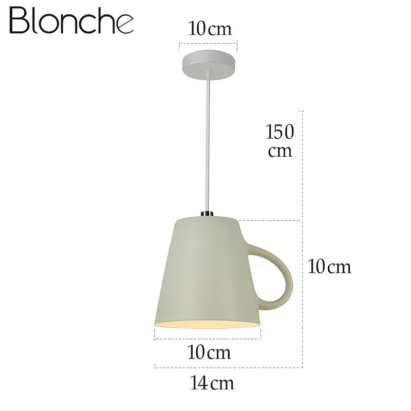 Suspension LED moderne en forme de tasse à caf renservée