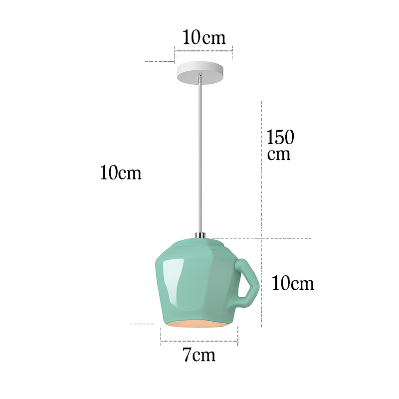 Suspension LED moderne en forme de tasse à caf renservée