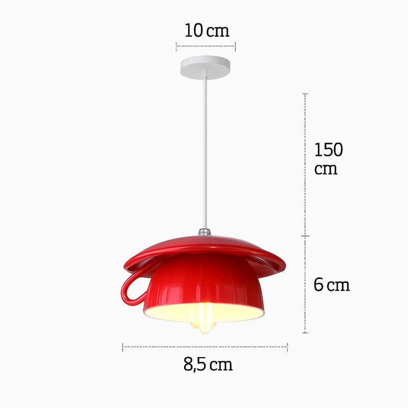 Suspension LED moderne en forme de tasse à caf renservée