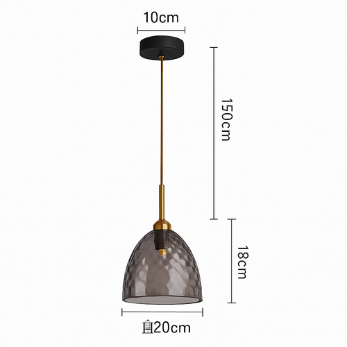 suspension led modernes en verre grain d'eau pour décoration intérieure - vue 12 sur 14