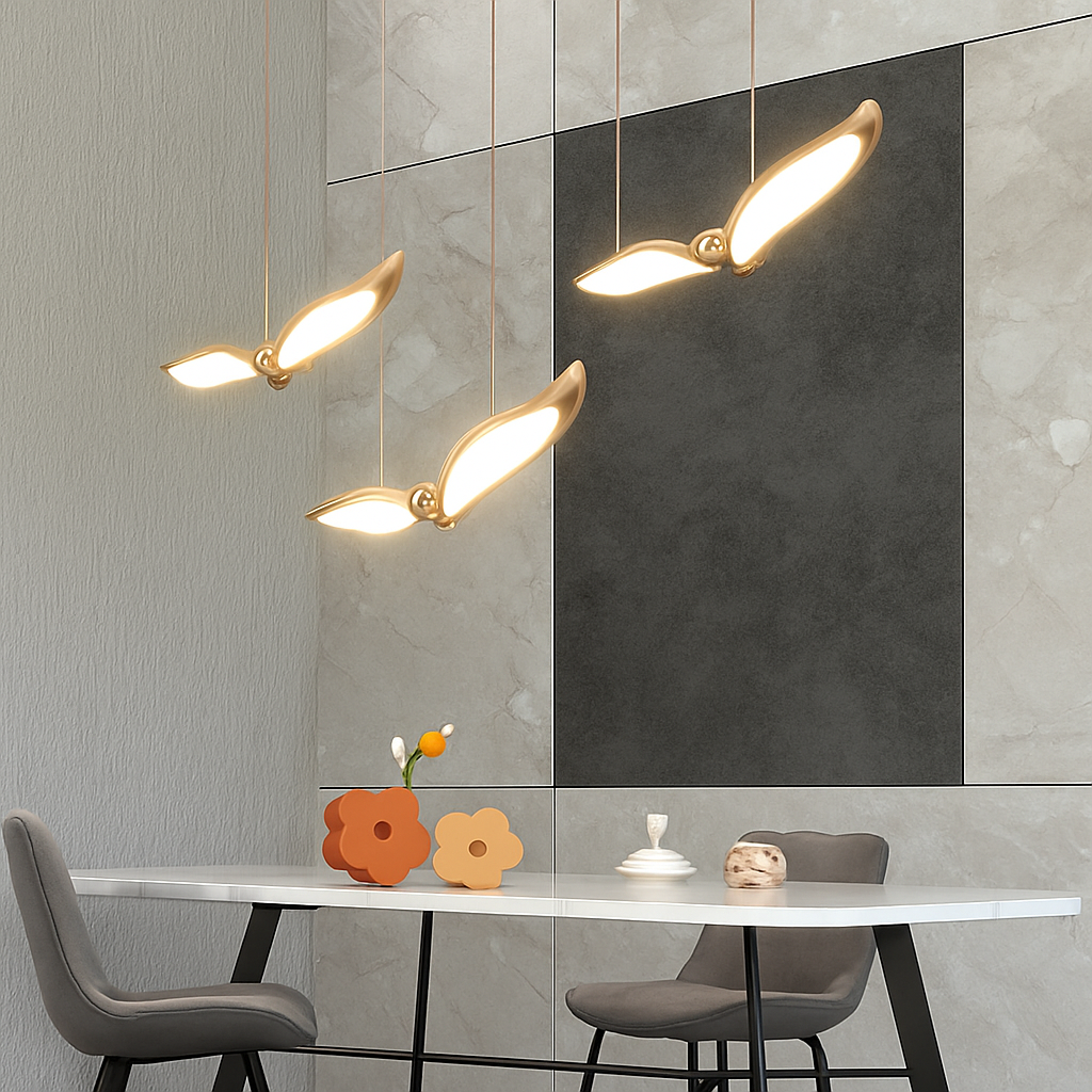suspension led mouette acrylique de luxe éclairage intérieur - vue 4 sur 11