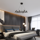 suspension led nordique en métal noir rotative pour intérieur