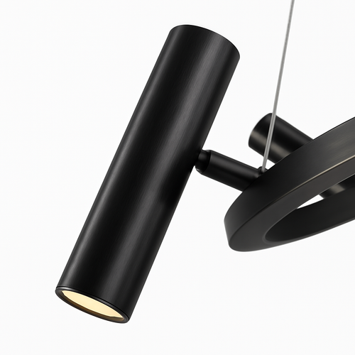 suspension led nordique en métal noir rotative pour intérieur - vue 7 sur 10