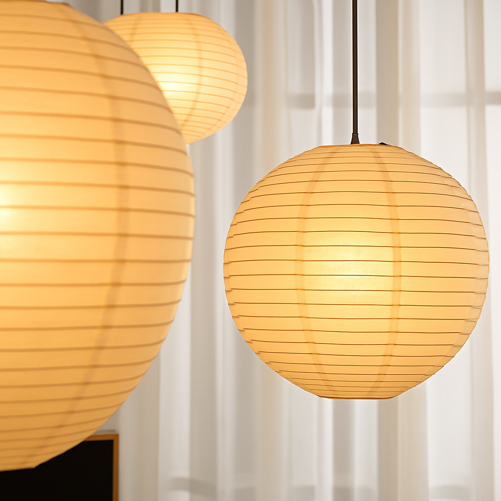 Suspension LED papier japonais sphères - vue 5 sur 11