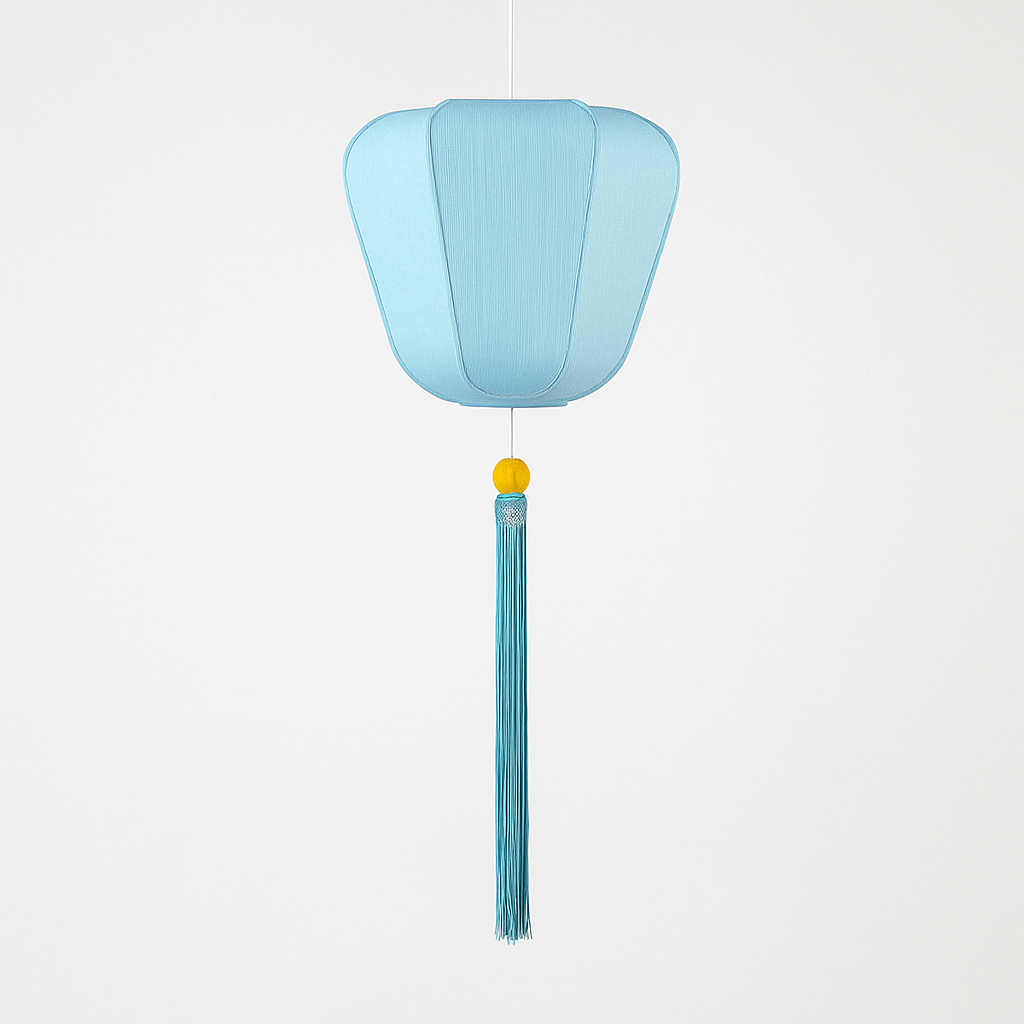 Suspension LED style chinois en tissu - vue 9 sur 18