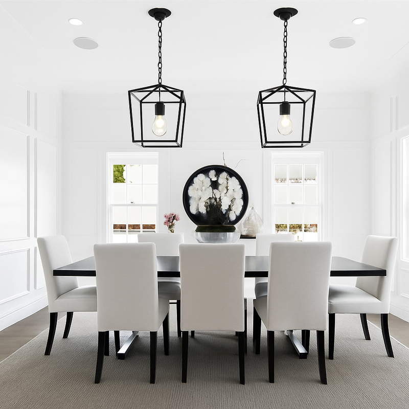 Suspension LED Vintage Loft Lanterne Suspension Hauteur Réglable Luminaire En Fer Pour Restaurant Cuisine Lumières Noires