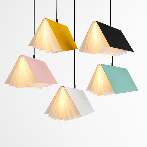 suspension lumières livre décoration moderne salle d'étude bibliothèque boutique décor enfants enfants décor