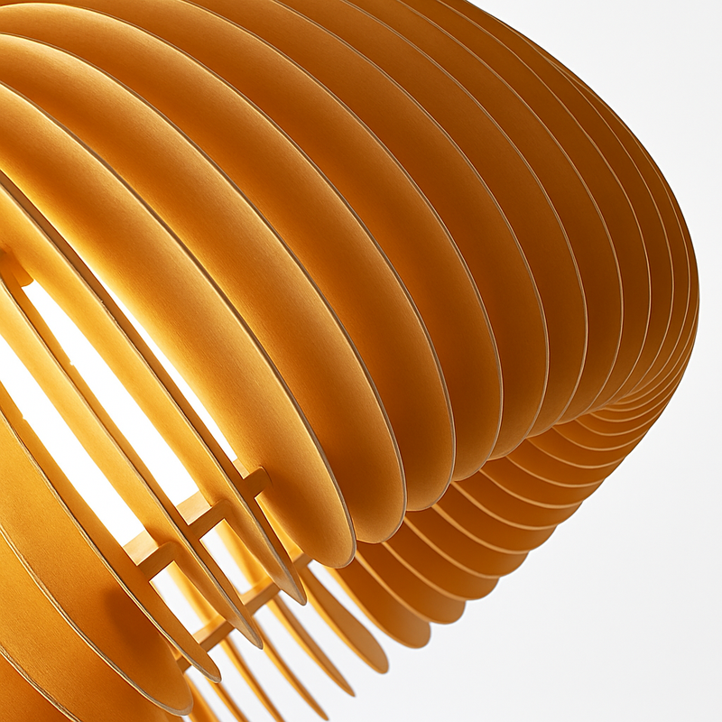 suspension lustre citrouille en bois naturel nordique éclairage