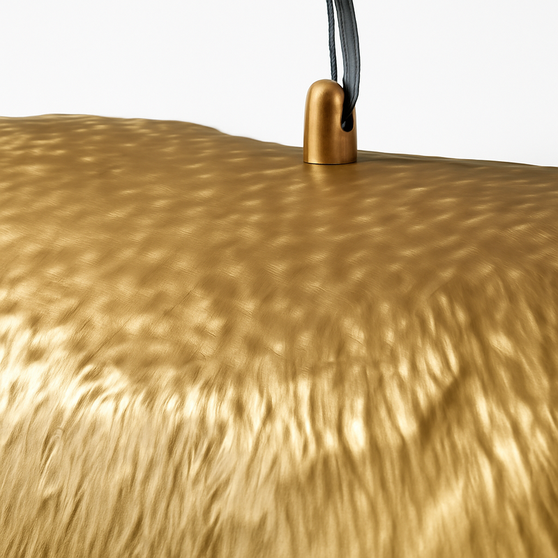 suspension minimaliste en cuivre avec fil réglable en laiton doré