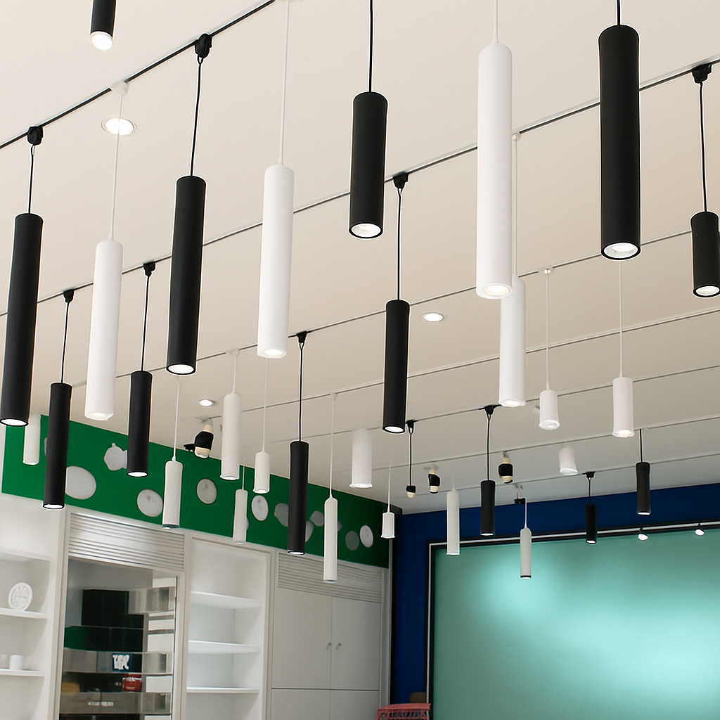 suspension moderne cylindrique en décoration intérieure nordique - vue 4 sur 12