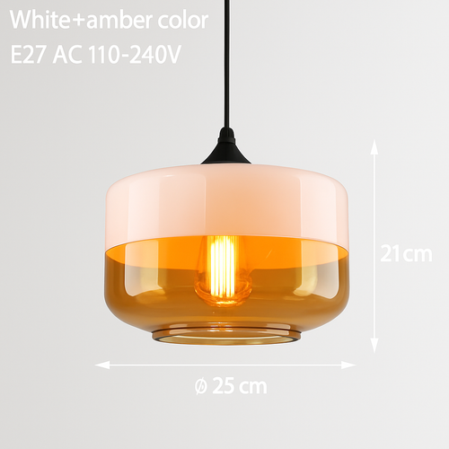 Suspension moderne design en verre et métal Loft